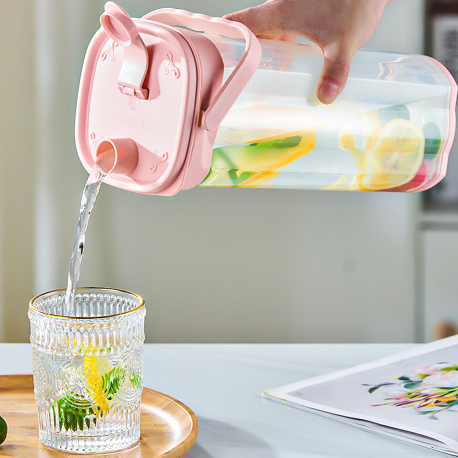 お茶入れ Amazon｜ドリンクピッチャー 冷水筒 冷蔵庫 ポット 2L 大容量 水筒